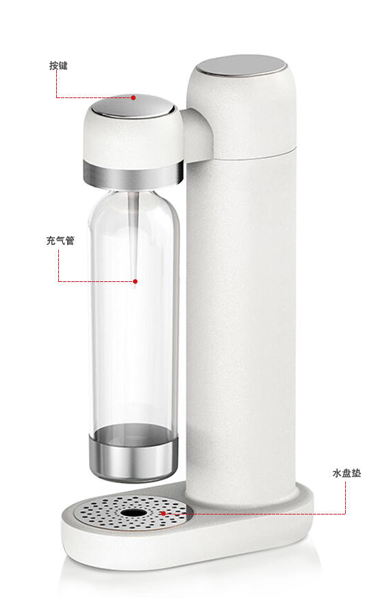 白色苏打气泡水机配有PET水瓶气瓶KT-168